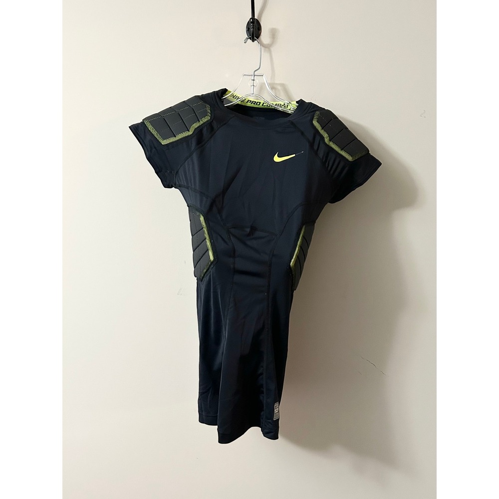 Nike Pro Combat Hyperstrong Padded Football Compression Shirt Black Neon Mens L
